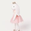 Bunny Ballerina Kate - white soft bunny with pink tulle skirt, golden shoes & crown. Soft, charming and elegant - perfect gift for christening or birthday! 