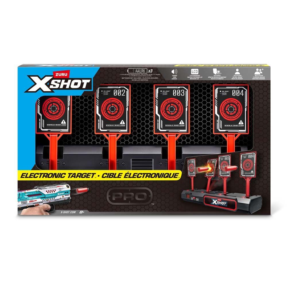 Zuru X-Shot Elektronisk Måltavla – träna ditt sikte med ljus & ljud! Passar alla X-Shot- & Nerf-blasters. Perfekt för tävling & prickskytte inomhus eller ute.