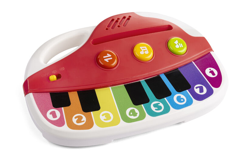 B Beez Piano med Ljud o Ljus – roligt barnpiano med musik, ljus och touchfunktion. Inkluderar musikkort och batterier. Perfekt för små barn som älskar musik!