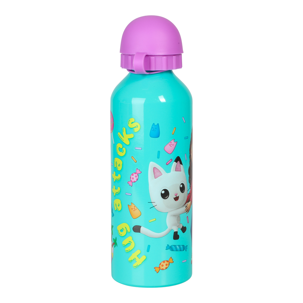 Gabby's Dollhouse Vattenflaska Aluminium 730ml – slitstark vattenflaska med motiv från Gabby's Dollhouse. Perfekt för skola, fritids eller utflykter.