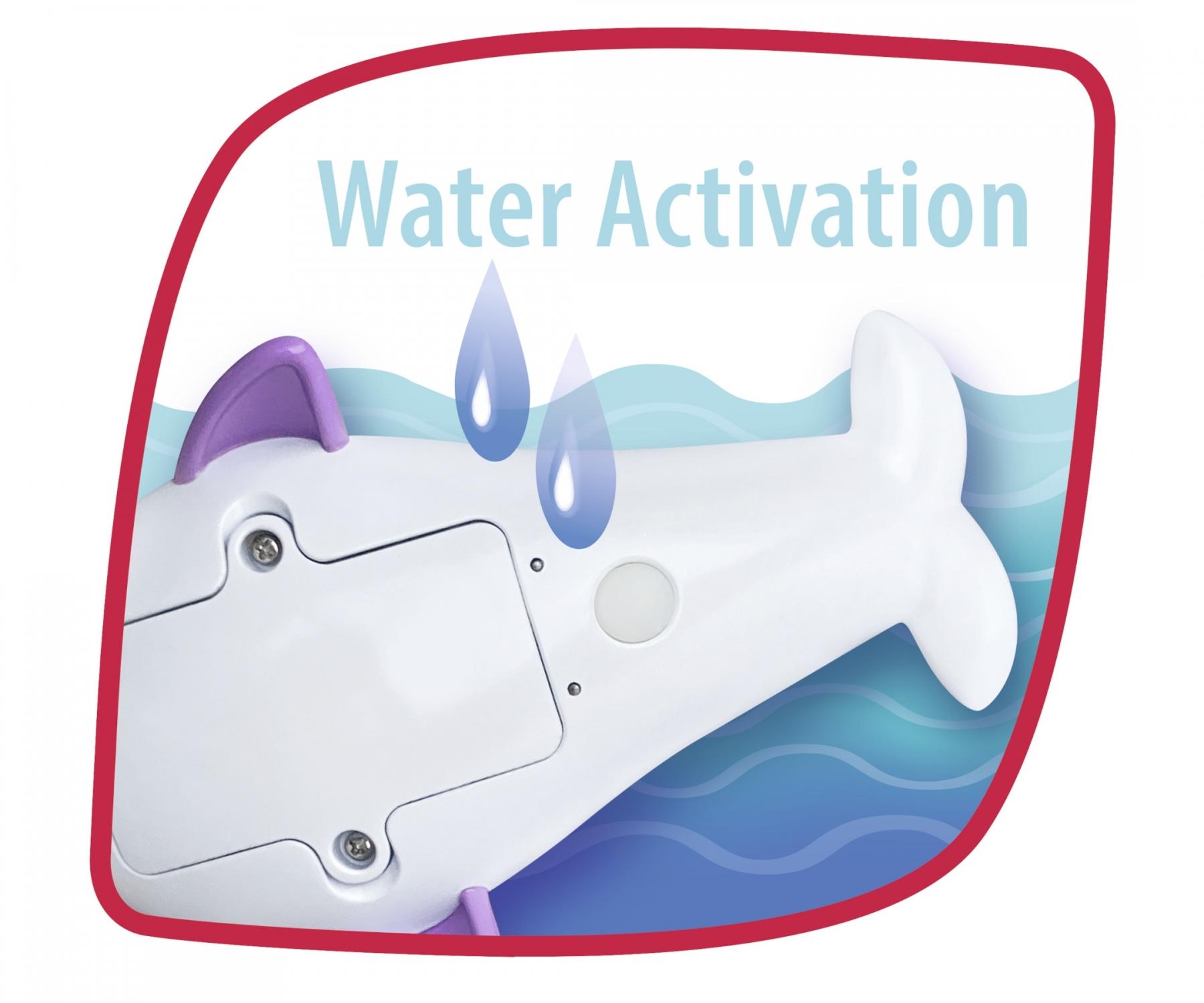 ABC Sparkling Dolphin - Sparkling dolphin toy with rainbow lights. Floating, sensor-controlled and perfect for fun bath time play from 12 months!