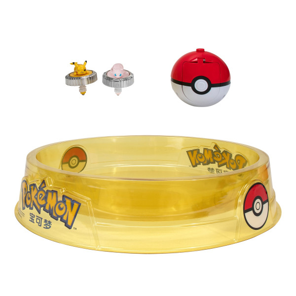 Pokémon Battle Spinner Arena Set – utmana vänner i spännande Pokémon-dueller! Skjut iväg snurrande Pokémon-figurer i arenan och se vem som snurrar längst. Perfekt present för barn från 4 år.