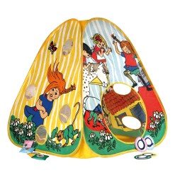 Pippi Activiteiten Tent Pop-Up - Kleurrijke speeltent voor spelletjes, touwtrekken en avontuur. Pop-up ontwerp maakt het gemakkelijk om op te zetten en mee te nemen op uitstapjes! 