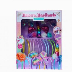 Hairband DIY Unicorn - Craft kit to create 10 headbands and 4 hair clips. Perfect for creative kids from 6 years and up. Make your own unique unicorn hairbands!  