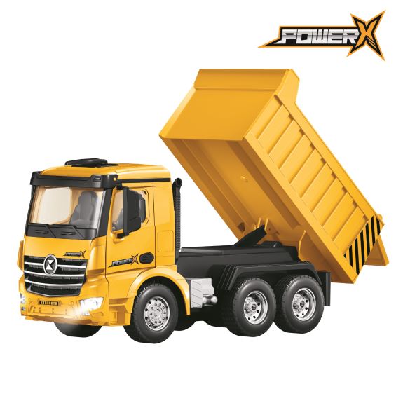 POWER X Afstandsbediening Truck Dumper 2.4 GHz - functionele kipper met licht en geluid. Bestuur de vrachtwagen in alle richtingen. Ideaal voor kinderen vanaf 6 jaar.