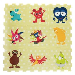 Babblarna, Puzzle mat 9 pieces - colorful and soft play mat in XPE foam that trains the child's motor skills and creativity. Size 90x90 cm. 