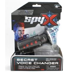 SpyX Secret Voice Changer – röstförvrängare med 6 effekter som alien, robot och Darth Vader. Döljer din röst i realtid och perfekt för spionlekar och onlinechattar från 6 år.
