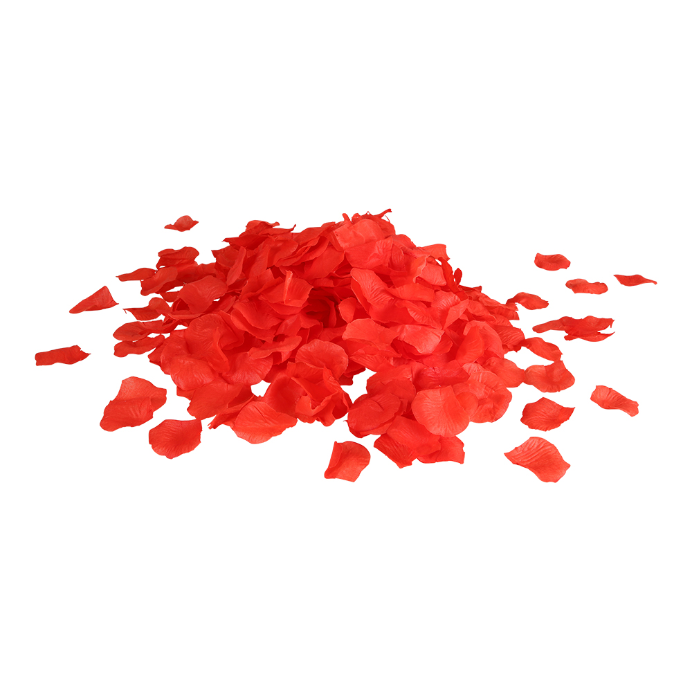 Röda Rosenblad 500-Pack – 500 röda rosenblad i polyester för romantisk dekoration vid bröllop, Alla hjärtans dag eller kärleksfulla tillfällen.