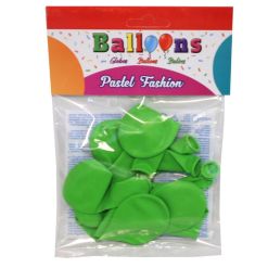 Gröna latexballonger 10-pack, 30 cm. Tillverkade av naturlig gummi-latex i Spanien, CE-märkta. Kan fyllas med luft eller helium. Perfekta till kalas och fest.