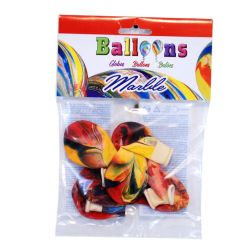 Ballonger Marmorerade i 6-pack – latexballonger med unik marmoreffekt, ca 25 cm. Kan fyllas med luft eller helium. Perfekta till kalas, fest och dekorativa ballongarrangemang.