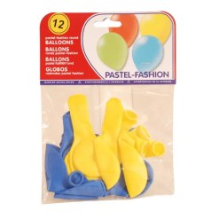 Ballonger Blå/Gula Ø 25cm i 12-pack – perfekt för studentfest, Sveriges nationaldag och andra blågula tillställningar. Kan fyllas med luft eller helium för en festlig effekt.