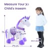 PonyCycle Lila Unicorn S – Låt ditt barn rida på denna charmiga, batterifria lekhäst. EU-säker och miljövänlig, stärker balans, koordination och fantasin.