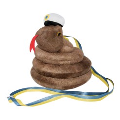 Studentnalle Orm – rolig och unik studentnalle i form av en brun orm med studentmössa och blågult band. Perfekt present och dekoration på utspringet eller studentmottagningen!