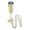 Champagneglas Student med Guld Band – guldfärgat plastglas med studenthalsband. Perfekt till studentfirande, utspring och fest.