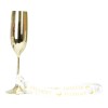 Champagneglas Student med Guld Band – guldfärgat plastglas med studenthalsband. Perfekt till studentfirande, utspring och fest.