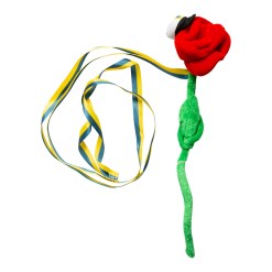 Studentnalle Ros – mjukisros med studentmössa och blågult band, perfekt att hänga runt studentens hals som rolig dekoration och minnesgåva.