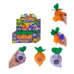 Klämboll Morot – mjuk stressleksak med vattenpärlor som poppar ut vid klämning. Färg skickas slumpmässigt. Ej lämplig för barn under 3 år.